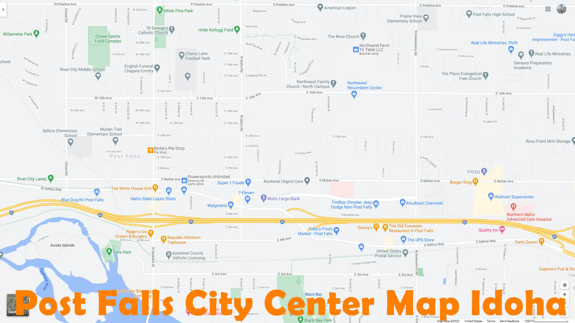 Post Falls City Center Map Idoha